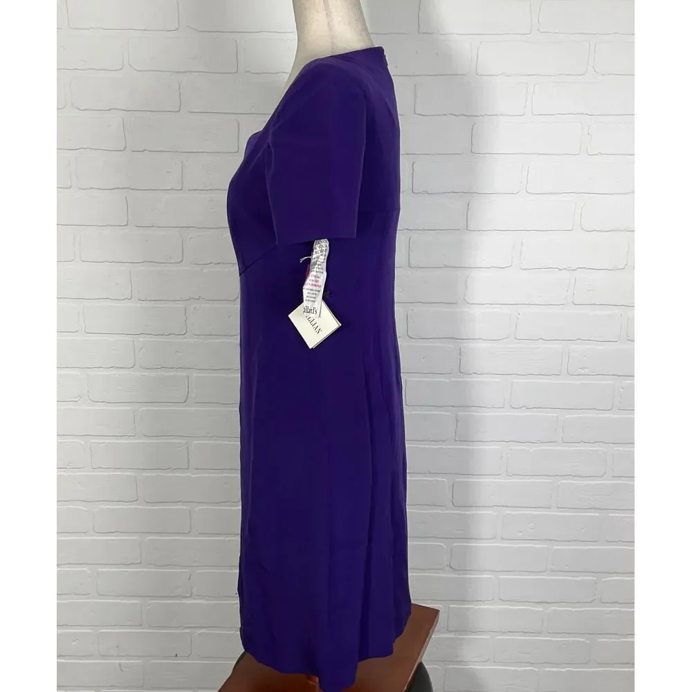 Gillian Dress Womens‎ 4 Purple Sweetheart Silk Pleat Formal Party VTG - Picture 6 of 12